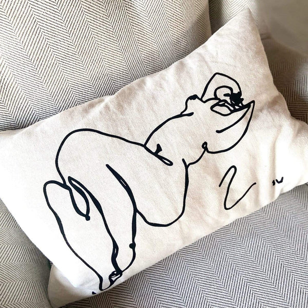 "A Woman Relaxing" Cushion