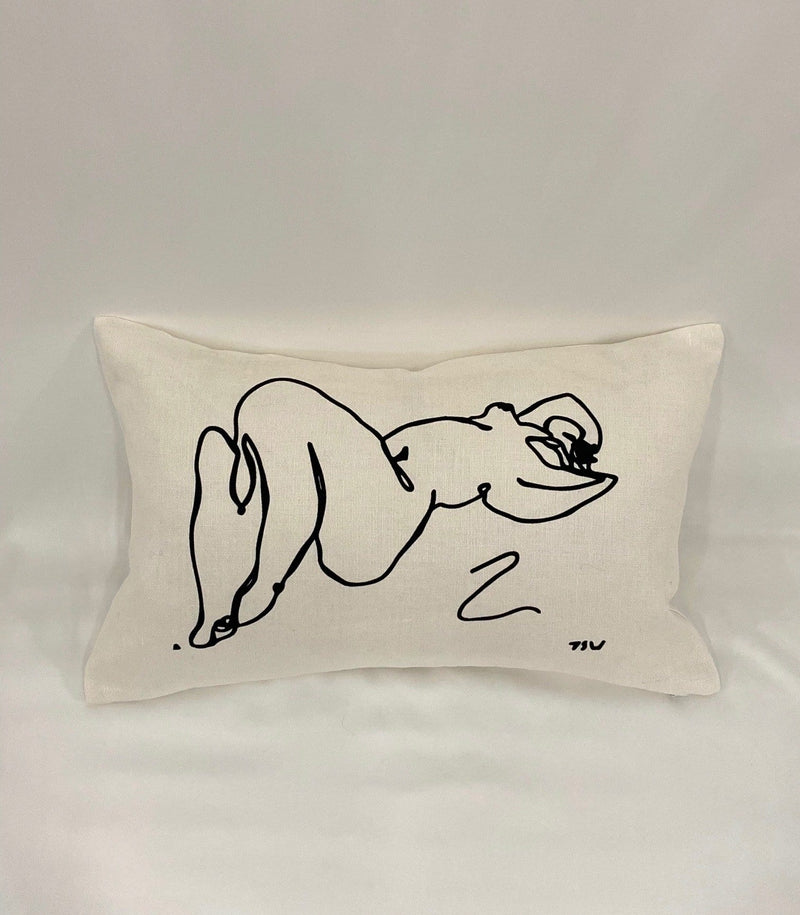 James Wilson - A Woman Relaxing Linen Cushion Cover