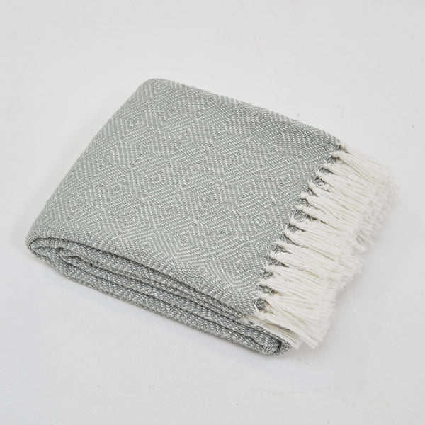 Weaver Green Diamond Dove Grey 100% Recycled Eco Friendly Blanket