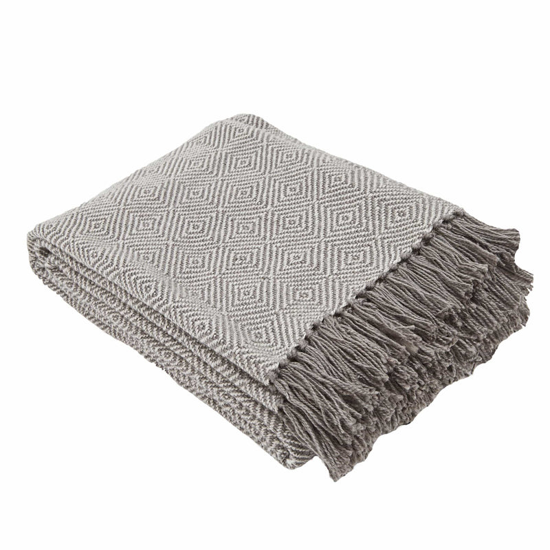 Weaver Green Diamond Tabby 100% Recycled Luxury Eco Friendly Blanket