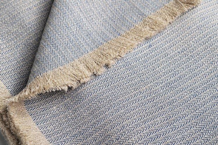 Pure Linen Herringbone Throw
