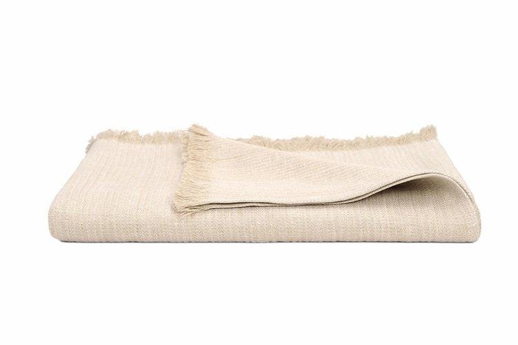 Pure Linen Herringbone Throw