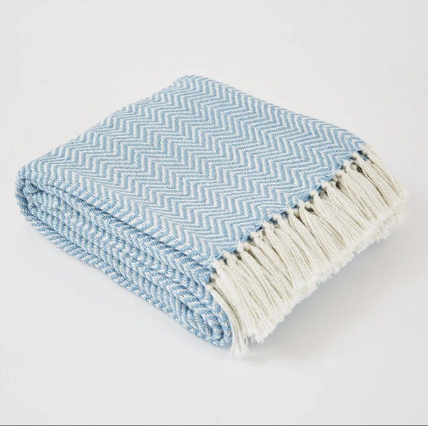 Weaver Green Azure Herringbone Blanket