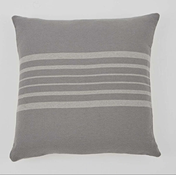 Recycled Antibes Grey with Linen Stripe Cushion
