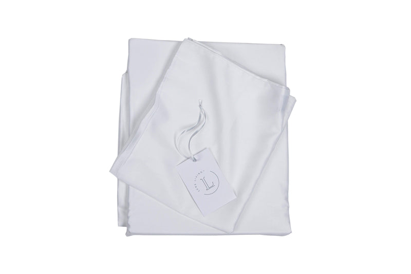 Bamboo Fitted sheet, 34cm deep, reuseable bamboo fabric outer bags. Whispering White